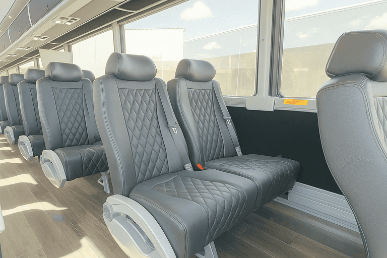 interior of Redmond Charter Bus charter bus