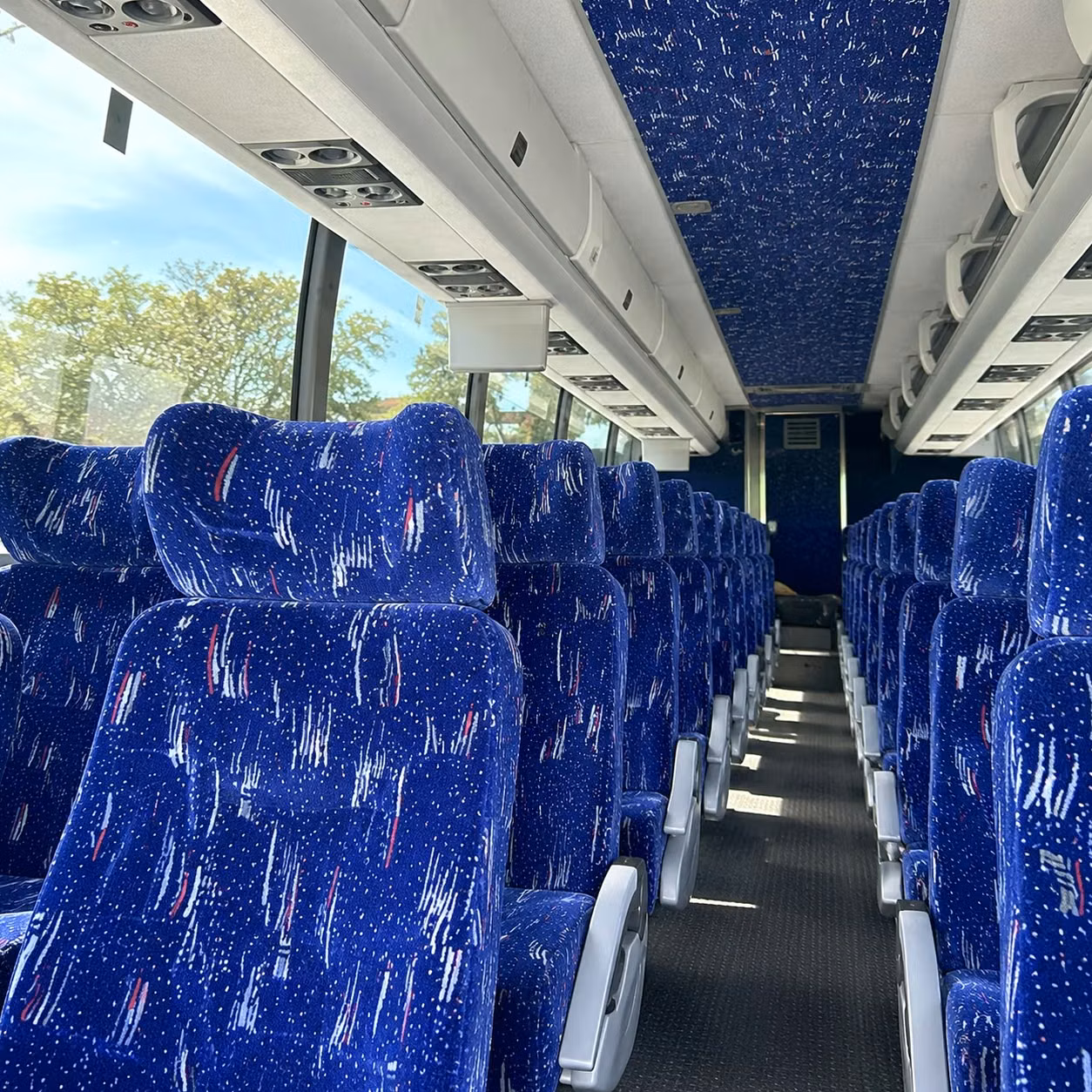 redmond charter bus rental interior